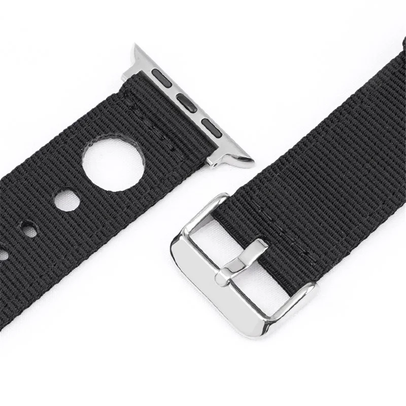 For Apple Watch Ultra 3 2 1 49mm / Series 11 10 46mm / 9 8 7 45mm / SE3 SE2 SE 6 5 4 44mm / 3 2 1 42mm Waterproof Nylon Watch Band - Black