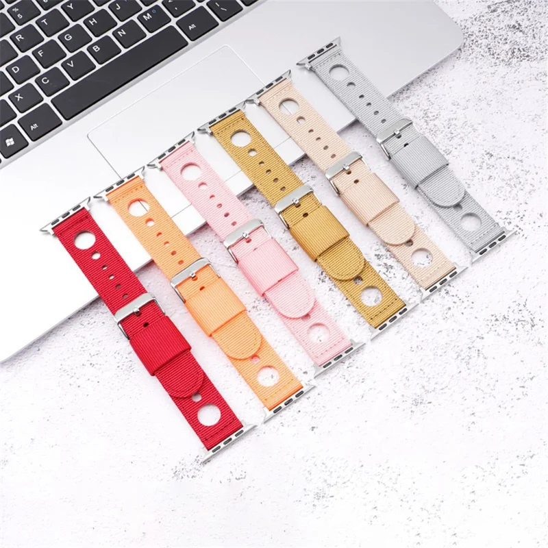 For Apple Watch Ultra 3 2 1 49mm / Series 11 10 46mm / 9 8 7 45mm / SE3 SE2 SE 6 5 4 44mm / 3 2 1 42mm Waterproof Nylon Watch Band - Black