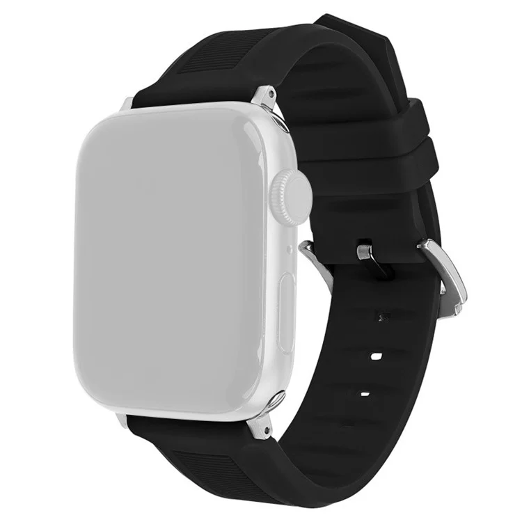Per Apple Watch 10 46mm / Ultra 2 / Ultra 49mm / 9 8 7 45mm / SE (2023) SE (2022) SE 6 5 4 44mm / 3 2 1 42mm Cinturino per orologio Cinghia in silicone - Nero