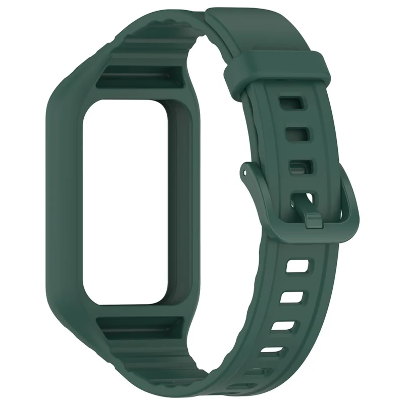 For Honor Band 9 Replacement Watch Band Silicone Strap with Protective Case - Midnight Green