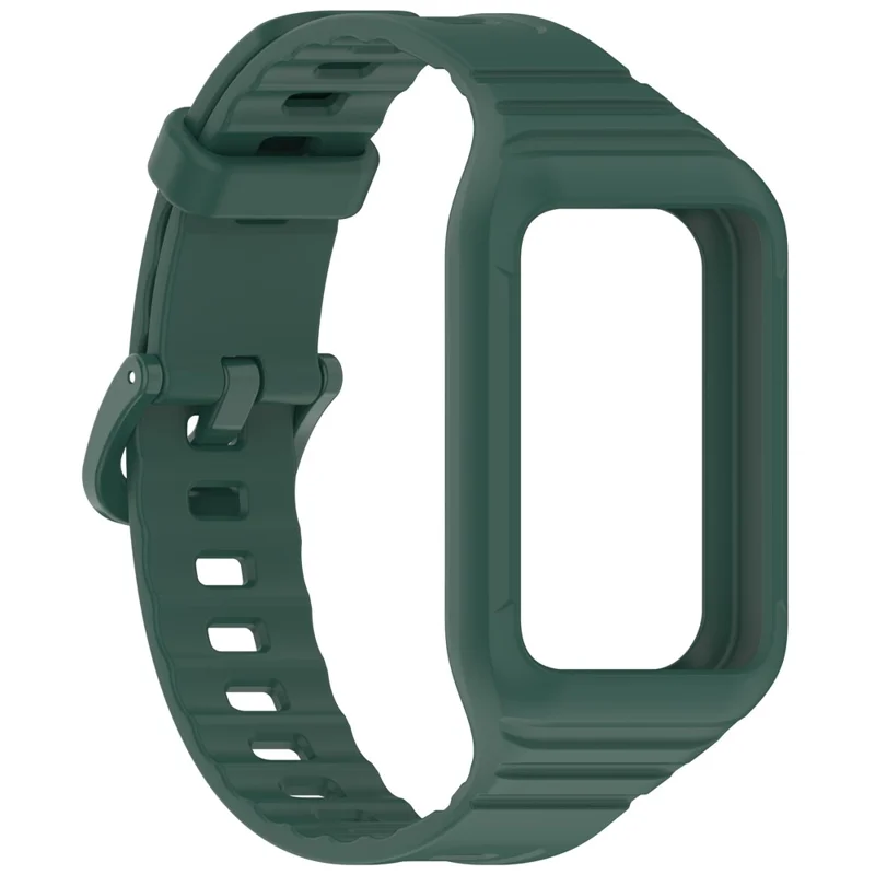 For Honor Band 9 Replacement Watch Band Silicone Strap with Protective Case - Midnight Green
