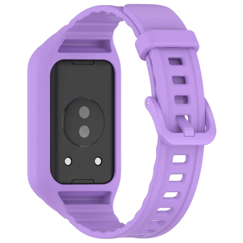For Honor Band 9 Replacement Watch Band Silicone Strap with Protective Case - Purple