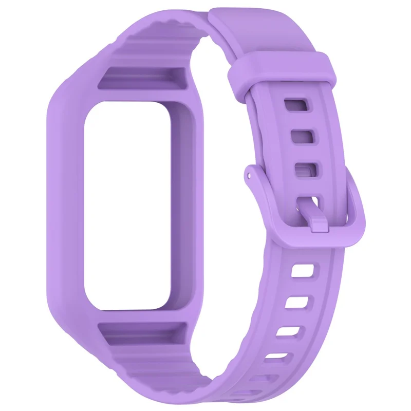 For Honor Band 9 Replacement Watch Band Silicone Strap with Protective Case - Purple