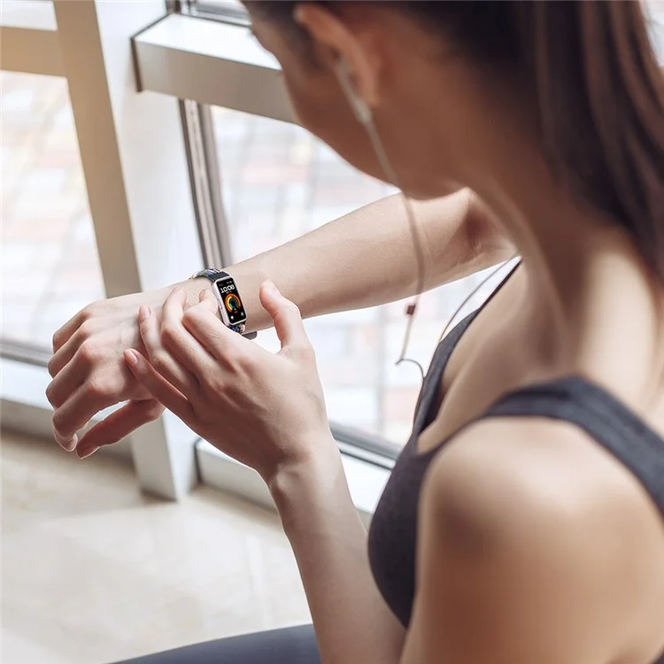 Для ремешка Huawei Band 8 / Band 8 NFC / Band 9 / Band 9 NFC с магнитной пряжкой, из плетеного нейлона, для умных часов - цвет денима