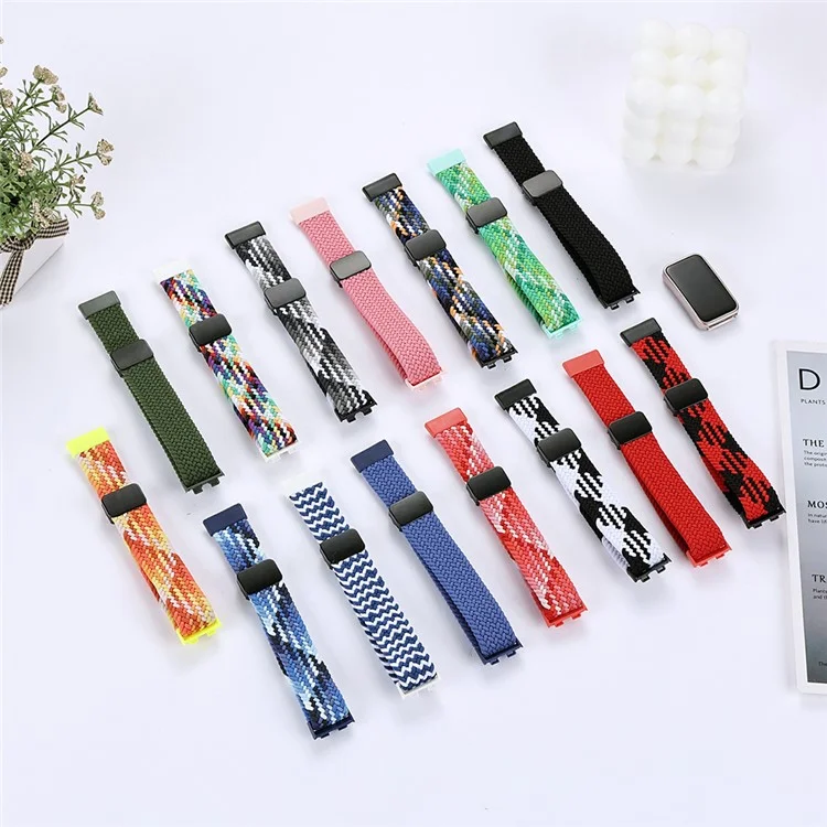 Для ремешка Huawei Band 8 / Band 8 NFC / Band 9 / Band 9 NFC с магнитной пряжкой, из плетеного нейлона, для умных часов - цвет денима