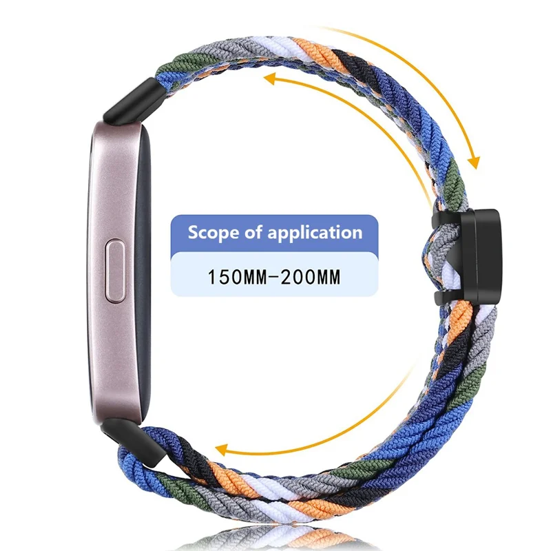 For Huawei Band 8 / Band 8 NFC / Band 9 / Band 9 NFC Wrist Band Magnetic Buckle Nylon Braided Smartwatch Strap - Red+Black