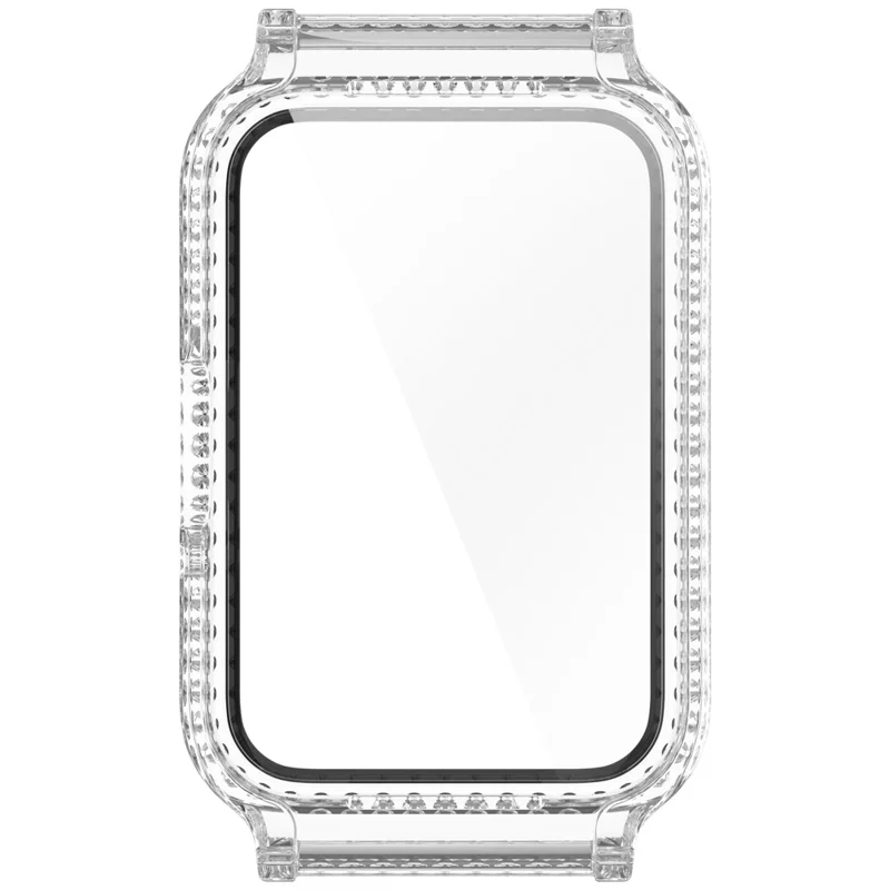 For Samsung Galaxy Fit3 Magnetic Watch Strap Frame Case Tempered Glass Screen Film - White Transparent