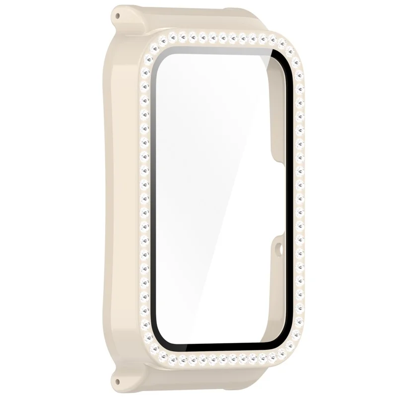 For Samsung Galaxy Fit3 Magnetic Watch Strap Frame Case Tempered Glass Screen Film - Red Retro White