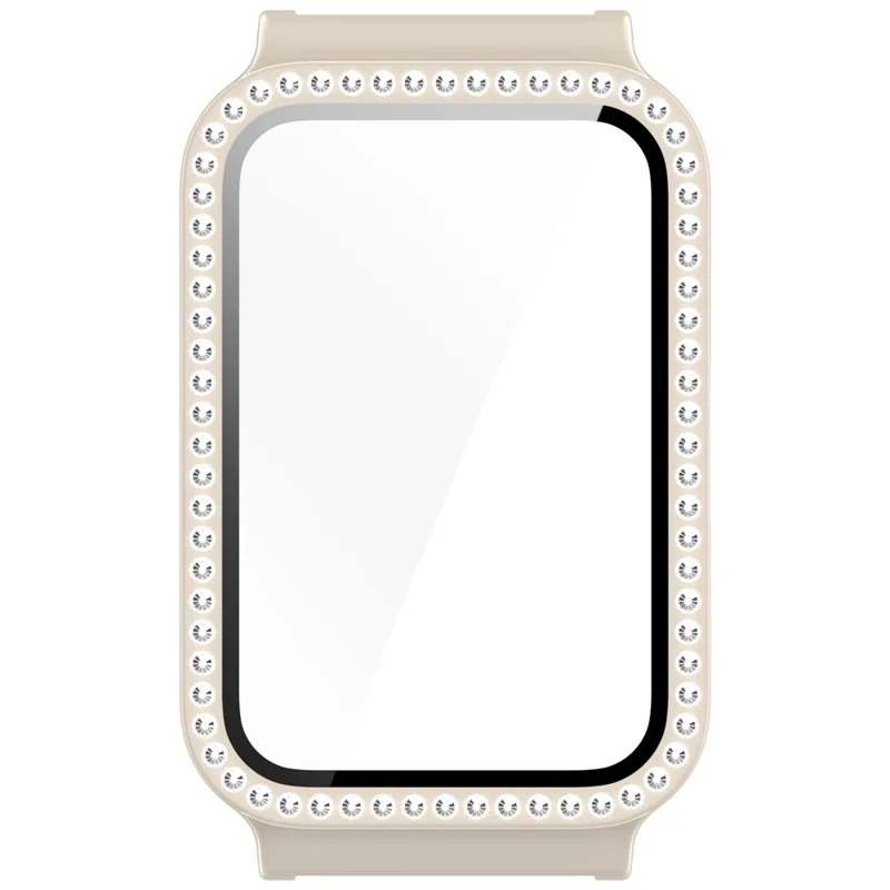 For Samsung Galaxy Fit3 Magnetic Watch Strap Frame Case Tempered Glass Screen Film - Red Retro White