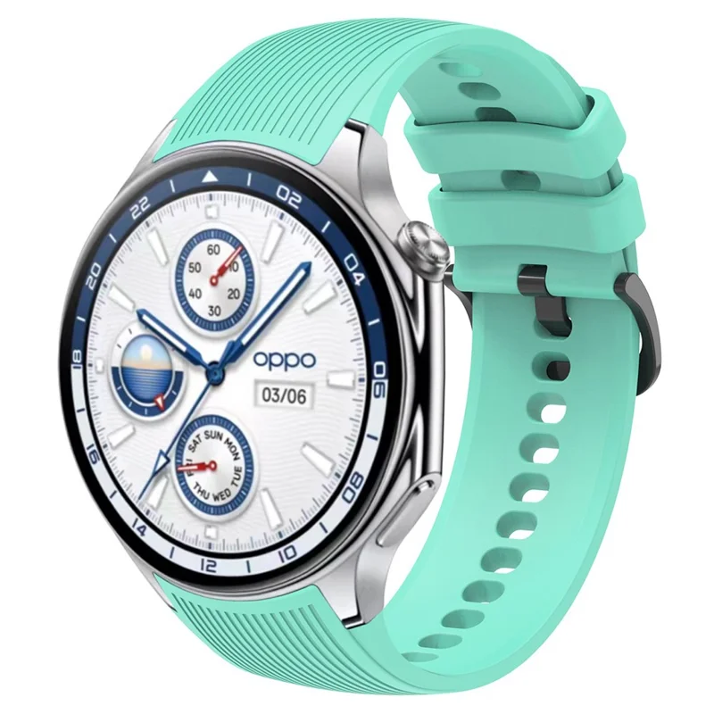 Para Oppo Watch X Reemplazo de Correa de Silicona Suave Ajustable - Azul verdoso