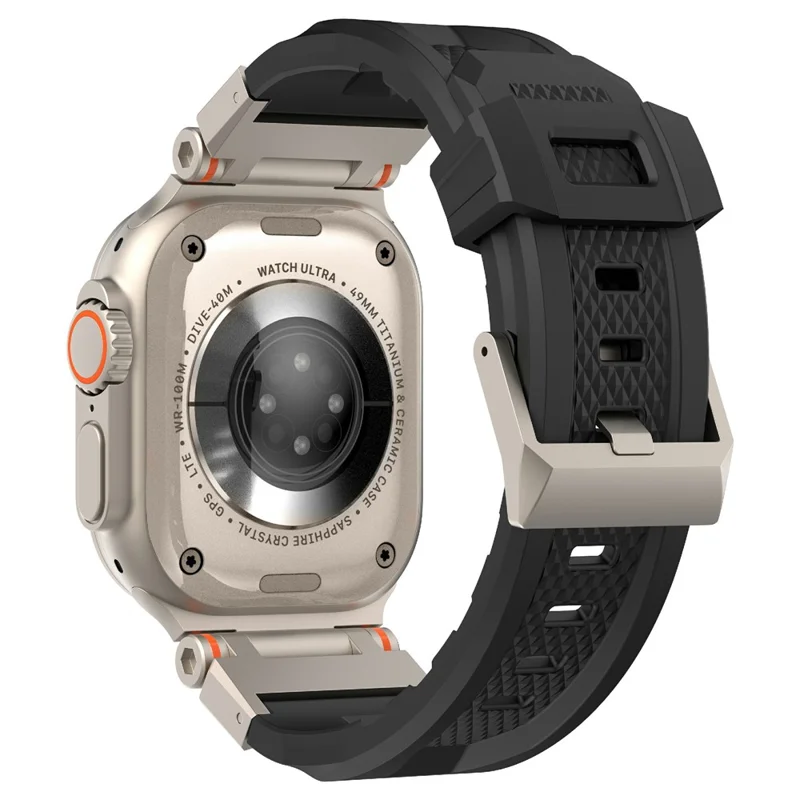 Para Apple Watch 10 46mm / Ultra 2 / Ultra 49mm / 9 8 7 45mm / SE (2023) SE (2022) SE 6 5 4 44mm / 3 2 1 42mm Pulseira de Relógio Banda TPU - Preta