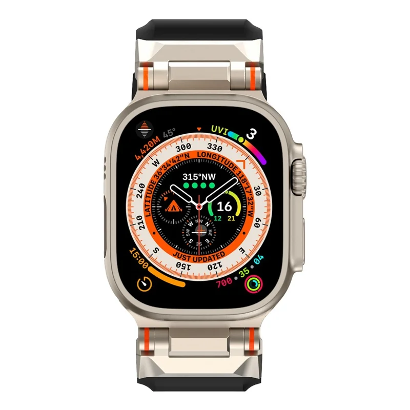 Para Apple Watch 10 46mm / Ultra 2 / Ultra 49mm / 9 8 7 45mm / SE (2023) SE (2022) SE 6 5 4 44mm / 3 2 1 42mm Pulseira de Relógio Banda TPU - Preta