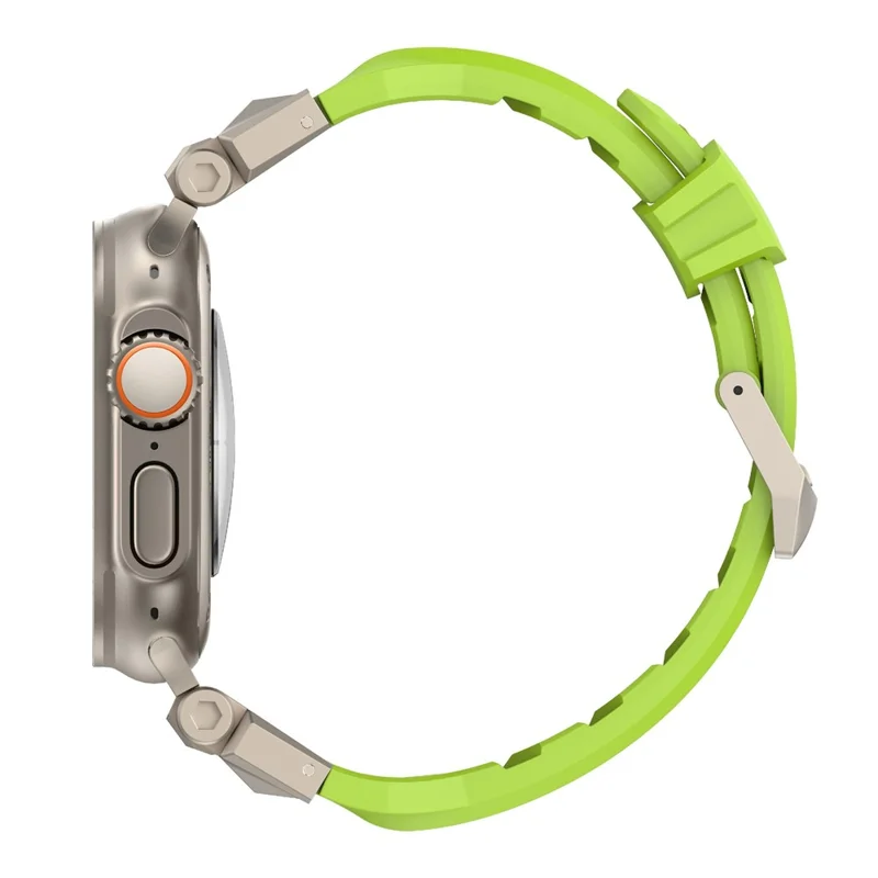 For Apple Watch 10 46mm / Ultra 2 / Ultra 49mm / 9 8 7 45mm / SE (2023) SE (2022) SE 6 5 4 44mm / 3 2 1 42mm Watch Strap TPU Band - Fluorescent Green