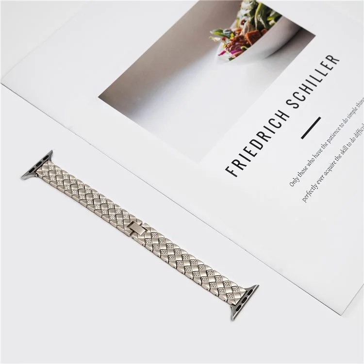 For Apple Watch 10 46mm / Ultra 2 / Ultra 49mm / 9 8 7 45mm / SE (2023) SE (2022) SE 6 5 4 44mm / 3 2 1 42mm Rhombus Zinc Alloy Strap - Starlight