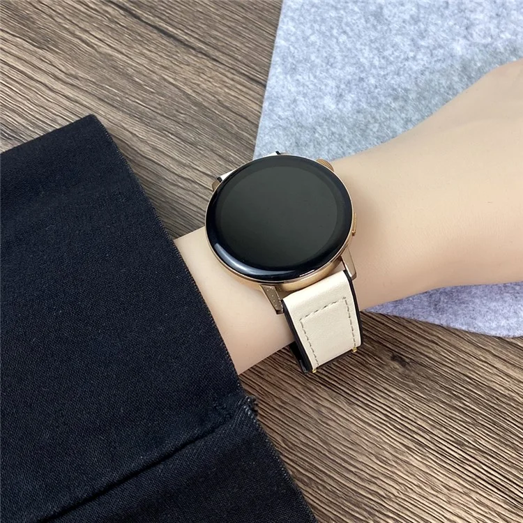 Per Huawei Watch 4 / 4 Pro / GT 4 46mm Cinturino per Orologio 22mm Silicone+Vera Pelle Bovina - Beige