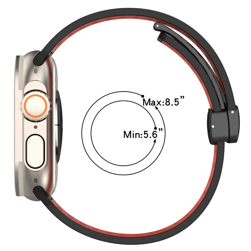 Para Apple Watch 10 46mm / Ultra 2 / Ultra 49mm / 9 8 7 45mm / SE (2023) SE (2022) SE 6 5 4 44mm / 3 2 1 42mm Correa de Reloj de Silicona de Doble Color - Naranja+Blanco