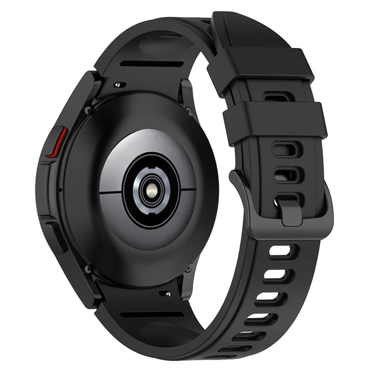 Pour Samsung Galaxy Watch FE 40mm / Watch4 / Watch 5 / Watch 5 Pro / Watch6 Bandes de remplacement Boucle noire Bracelet en silicone - Noir