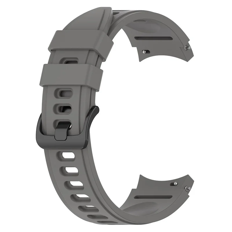 For Samsung Galaxy Watch FE 40mm / Watch4 / Watch 5 / Watch 5 Pro / Watch6 Replacement Bands Black Buckle Silicone Strap - Grey