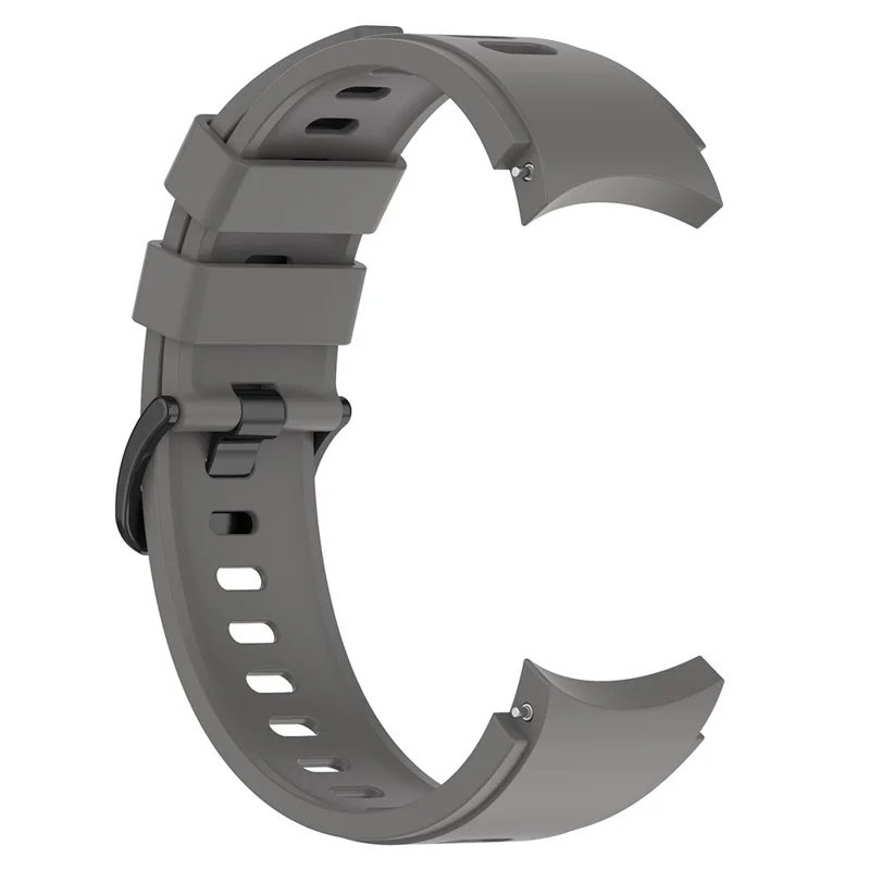 For Samsung Galaxy Watch FE 40mm / Watch4 / Watch 5 / Watch 5 Pro / Watch6 Replacement Bands Black Buckle Silicone Strap - Grey