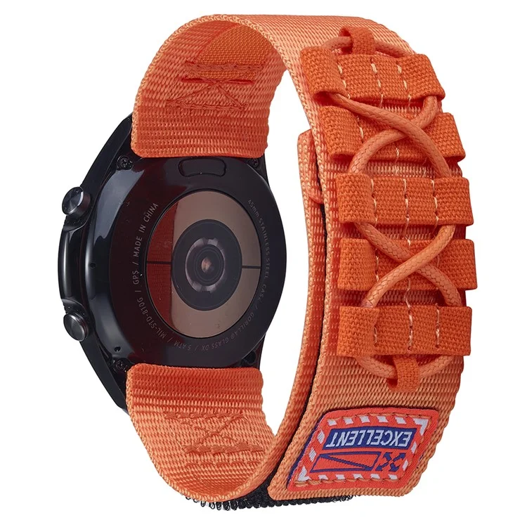 For Huawei Watch GT 3 42mm / GT 3 Pro 43mm Watch Band 20mm Loop Fastener Nylon Wrist Strap - Orange
