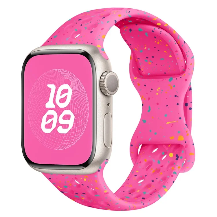 For Apple Watch Series 10 42mm / 9 8 7 41mm / SE (2023) SE (2022) SE 6 5 4 40mm / 3 2 1 38mm Wrist Strap Watch Band - Deep Pink