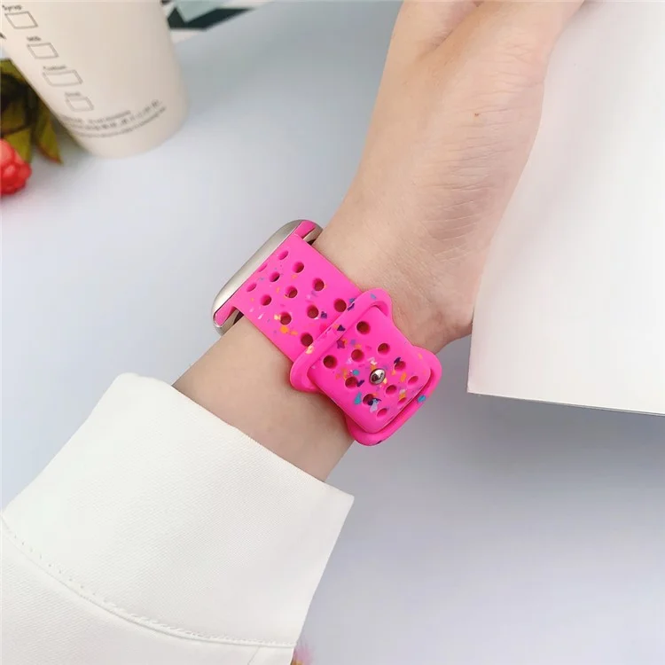 For Apple Watch Series 10 42mm / 9 8 7 41mm / SE (2023) SE (2022) SE 6 5 4 40mm / 3 2 1 38mm Wrist Strap Watch Band - Deep Pink