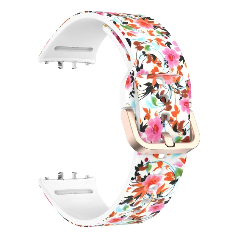 For Samsung Galaxy Fit3 Pattern Printing Silicone Strap Replacement Watch Band - Bird and Flower