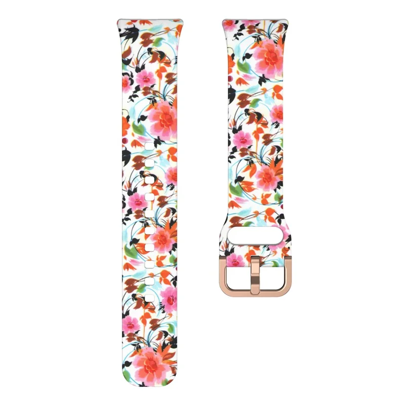 For Samsung Galaxy Fit3 Pattern Printing Silicone Strap Replacement Watch Band - Bird and Flower