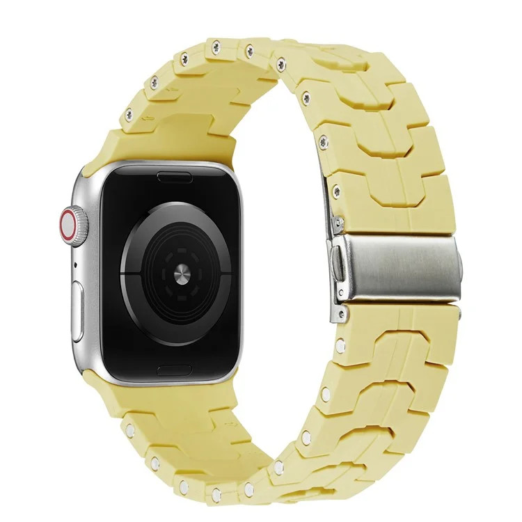 For Apple Watch 10 46mm / Ultra 2 / Ultra 49mm / 9 8 7 45mm / SE (2023) SE (2022) SE 6 5 4 44mm / 3 2 1 42mm Silicone Watch Band - Yellow