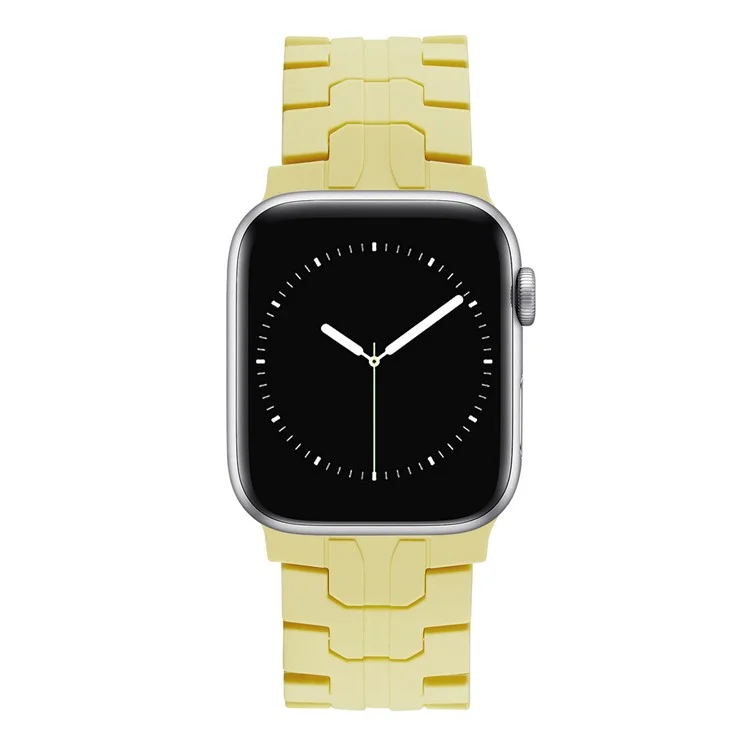 For Apple Watch 10 46mm / Ultra 2 / Ultra 49mm / 9 8 7 45mm / SE (2023) SE (2022) SE 6 5 4 44mm / 3 2 1 42mm Silicone Watch Band - Yellow