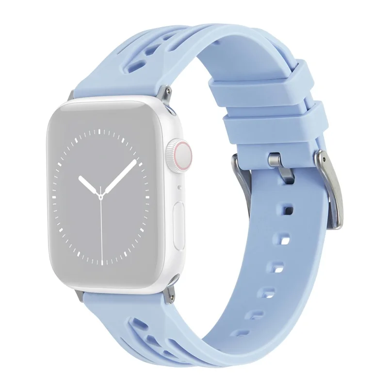Uhrenarmband für Apple Watch Series 10 42mm / 9 8 7 41mm / SE (2023) SE (2022) SE 6 5 4 40mm / 3 2 1 38mm Hohles Silikonband - Hellviolett