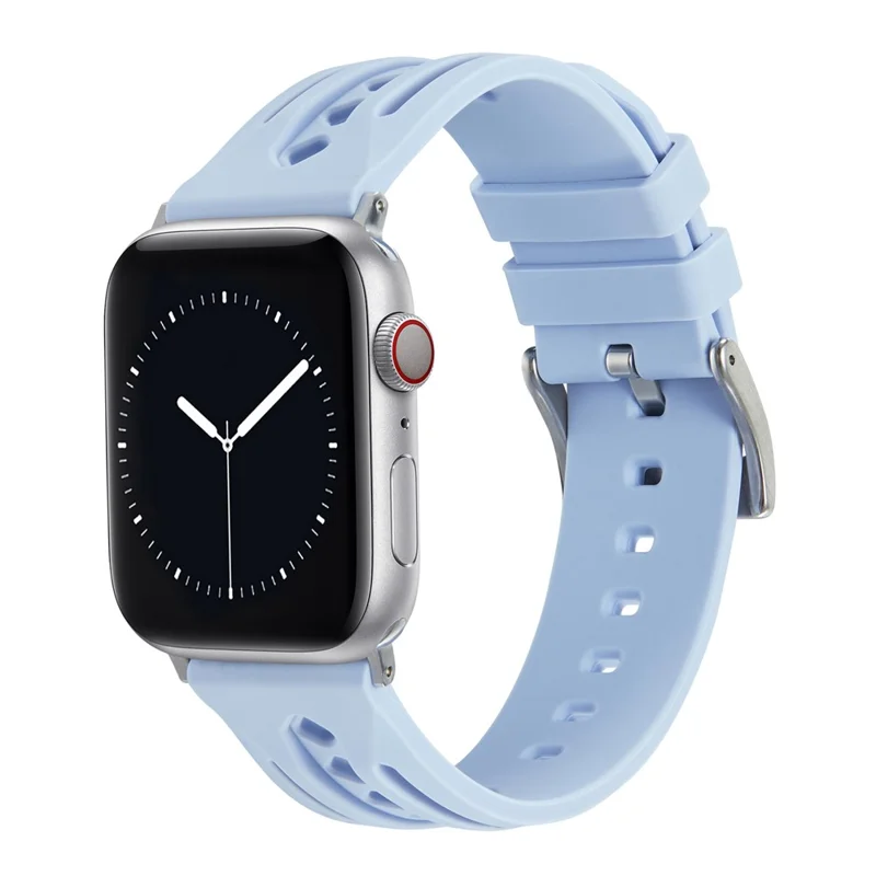 Uhrenarmband für Apple Watch Series 10 42mm / 9 8 7 41mm / SE (2023) SE (2022) SE 6 5 4 40mm / 3 2 1 38mm Hohles Silikonband - Hellviolett