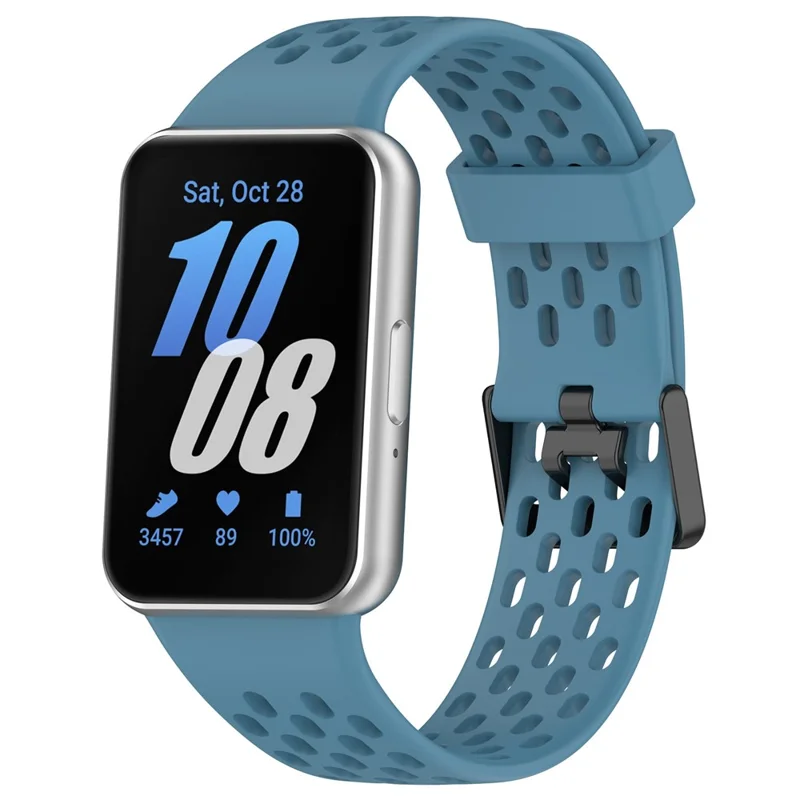 For Samsung Galaxy Fit3 Strap Replacement Silicone Breathable Watch Bracelet - Blue