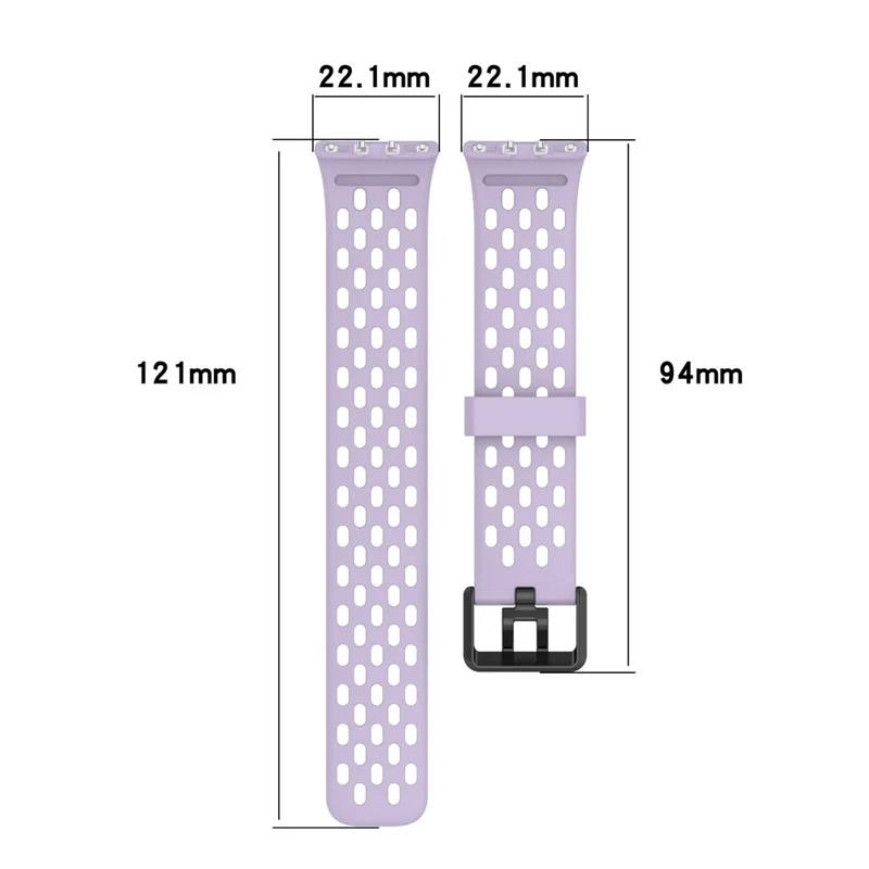 Für Samsung Galaxy Fit3 Strap Replacement Silicone Breathable Watch Armband - Schwarz