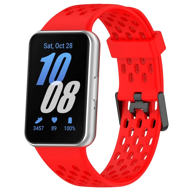 For Samsung Galaxy Fit3 Strap Replacement Silicone Breathable Watch Bracelet - Red
