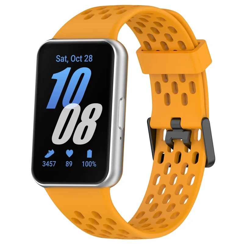 For Samsung Galaxy Fit3 Strap Replacement Silicone Breathable Watch Bracelet - Yellow