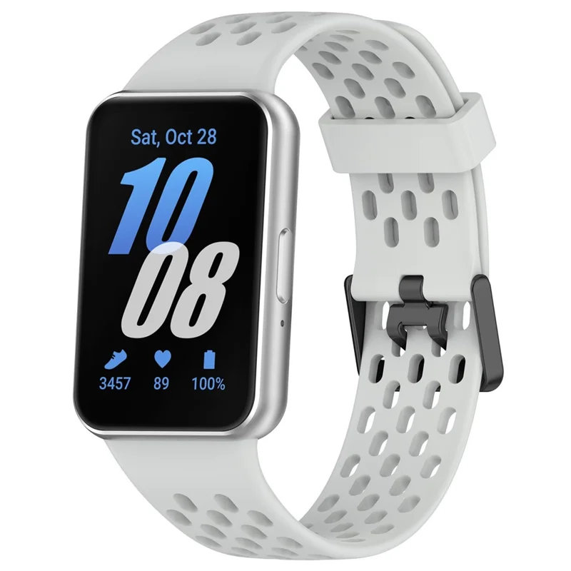 For Samsung Galaxy Fit3 Strap Replacement Silicone Breathable Watch Bracelet - Light Grey