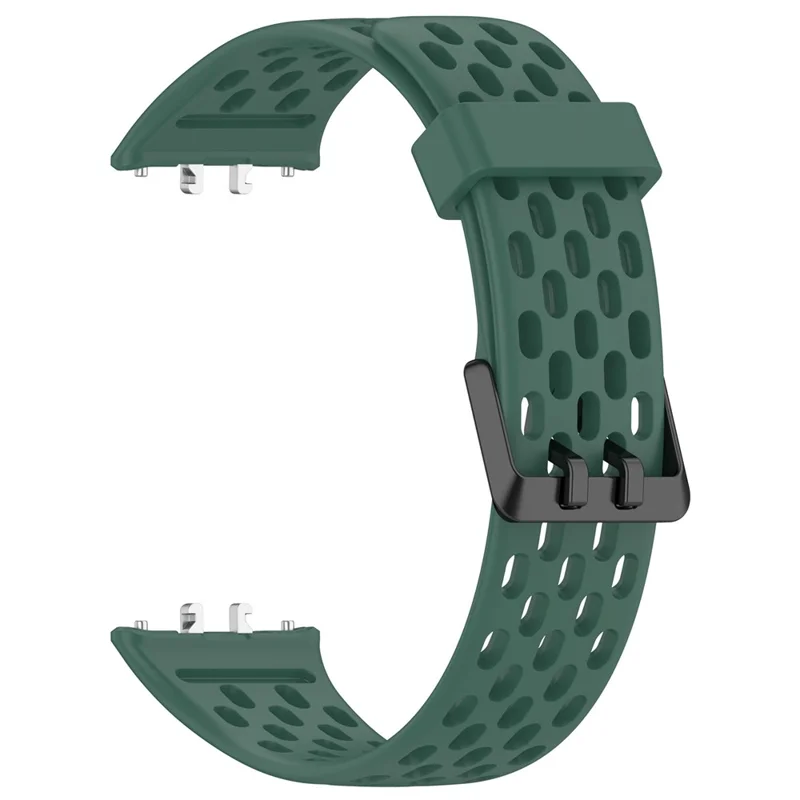 For Samsung Galaxy Fit3 Strap Replacement Silicone Breathable Watch Bracelet - Dark Green