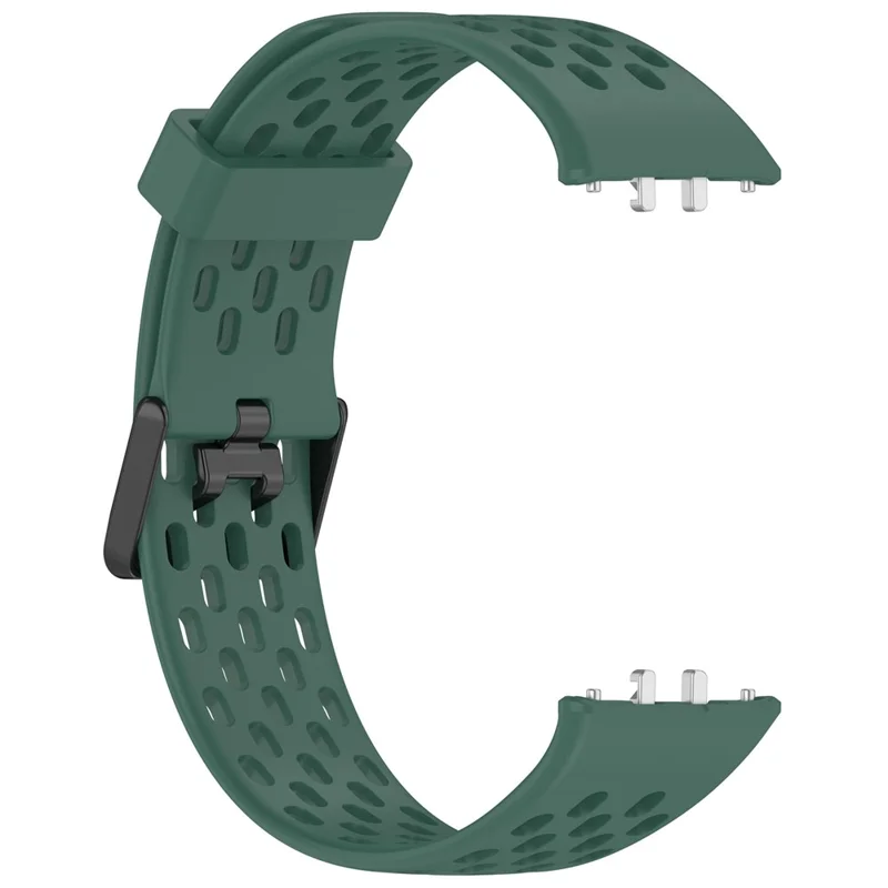 For Samsung Galaxy Fit3 Strap Replacement Silicone Breathable Watch Bracelet - Dark Green