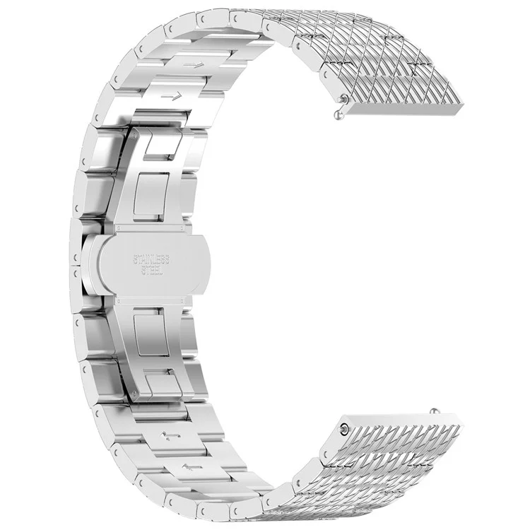 For Huawei Watch GT 3 42mm / GT 3 Pro 20mm Stainless Steel Watch Strap with Buckle - Silver
