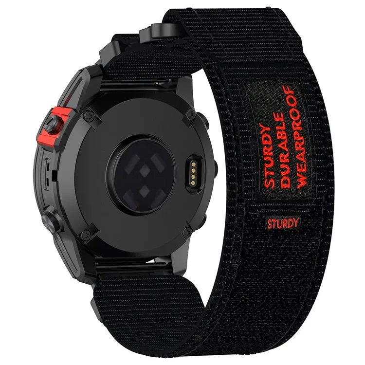Для Garmin Fenix 7X / 7X Pro / Instinct 2X / Quickfit 26mm Nylon Sticker Wrist Strap - Black