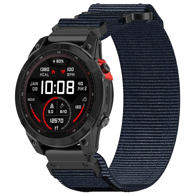 For Garmin Fenix 7X / 7X Pro / Instinct 2X / QuickFit 26mm Nylon Sticker Wrist Strap - Blue