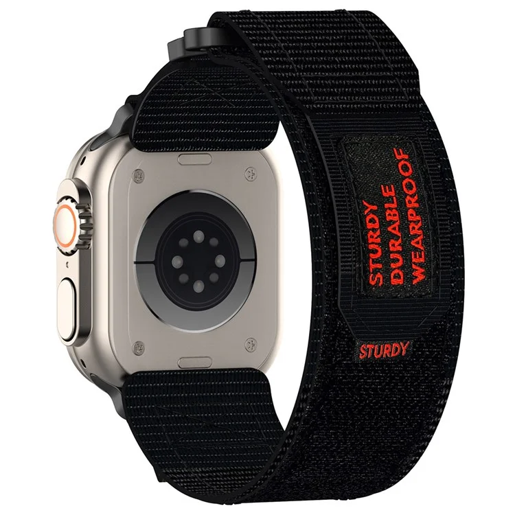 Para Apple Watch Series 10 42mm / 9 8 7 41mm / SE (2023) SE (2022) SE 6 5 4 40mm / 3 2 1 38mm Nylon Band Sticky Magic Clasp Bracelet - Preto