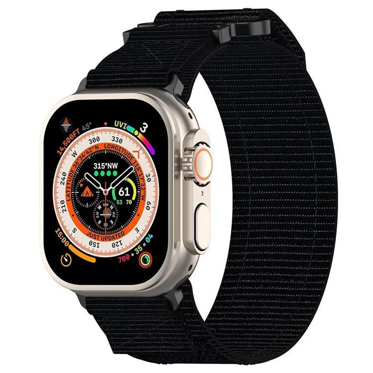 Para Apple Watch Series 10 42mm / 9 8 7 41mm / SE (2023) SE (2022) SE 6 5 4 40mm / 3 2 1 38mm Nylon Band Sticky Magic Clasp Bracelet - Preto