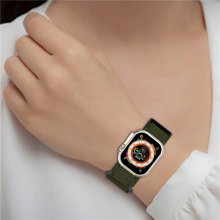 Para Apple Watch Series 10 42mm / 9 8 7 41mm / SE (2023) SE (2022) SE 6 5 4 40mm / 3 2 1 38mm Nylon Band Sticky Magic Clasp Bracelet - Preto