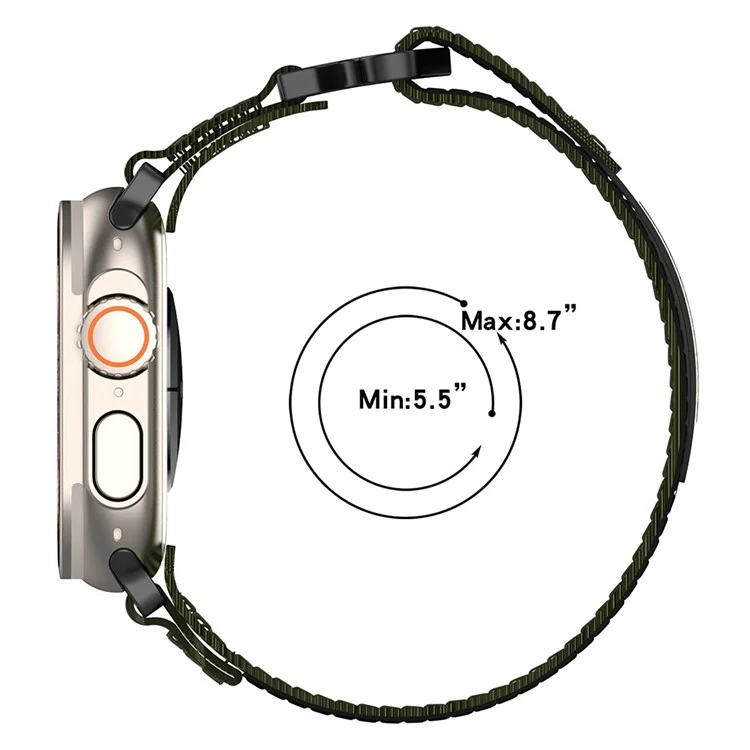 Para Apple Watch Series 10 42mm / 9 8 7 41mm / SE (2023) SE (2022) SE 6 5 4 40mm / 3 2 1 38mm Nylon Band Sticky Magic Clasp Bracelet - Preto