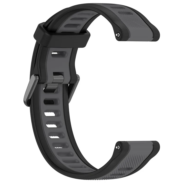 Для Huawei Watch GT 2 / 3 / 3 Pro / Samsung Galaxy Watch6 Classic Силиконовый ремешок 20мм Двухцветный текстурированный ремешок для часов - Черный / Темно-серый