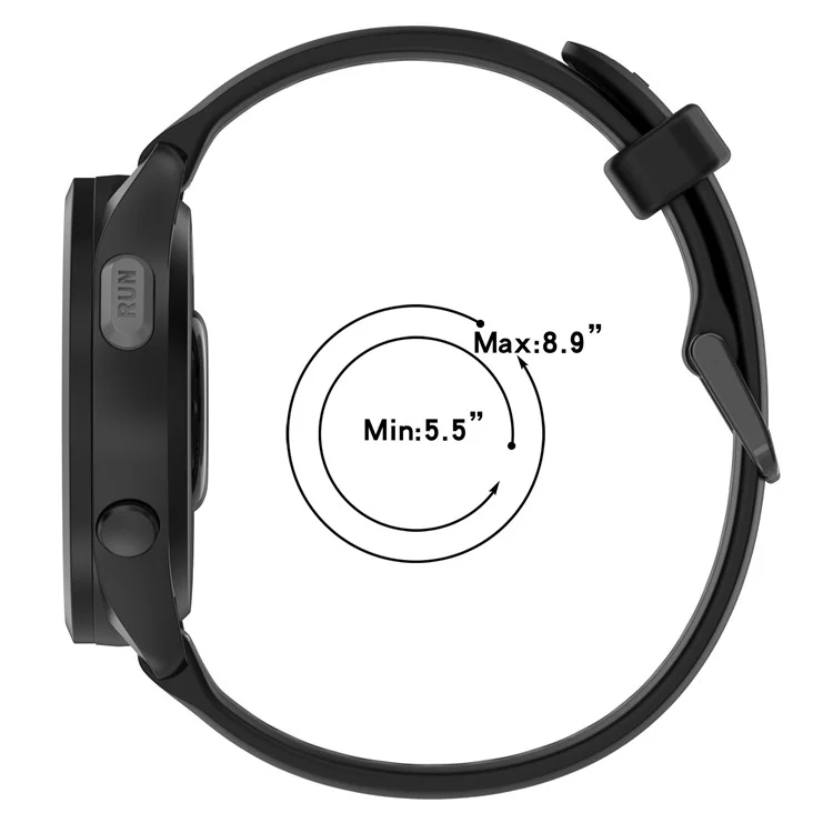 Для Huawei Watch GT 2 / 3 / 3 Pro / Samsung Galaxy Watch6 Classic Силиконовый ремешок 20мм Двухцветный текстурированный ремешок для часов - Черный / Темно-серый
