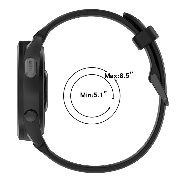 Para Huawei Watch GT 4 41mm / Garmin Venu 3S Pulseira de Relógio de Silicone Bicolor 18mm Texturizada - Preto+Cinza Escuro