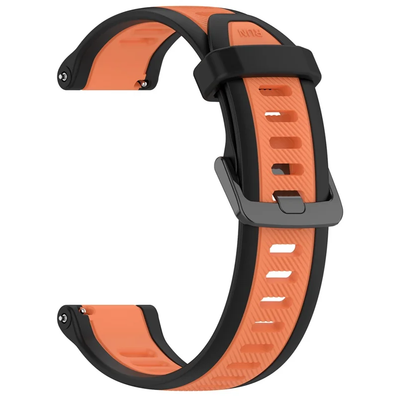 Для Huawei Watch GT 4 41мм / Garmin Venu 3S силиконовые ремешки для часов двухцветные 18мм текстурированный ремешок - черный+оранжевый